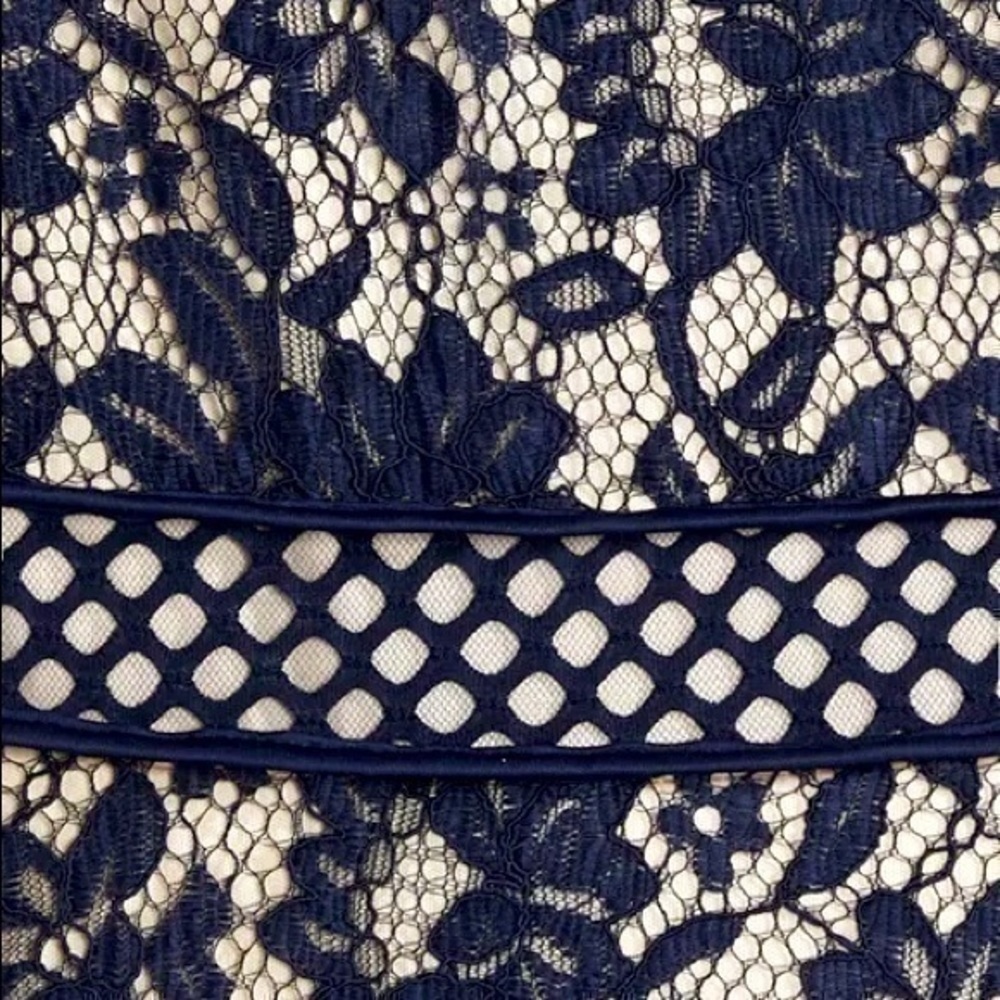 US ANGELS Girls' Color Block Lace Panel Dress in Navy size 14 gently preloved - Picture 3 of 11